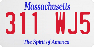 MA license plate 311WJ5