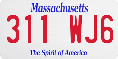 MA license plate 311WJ6