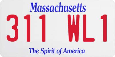 MA license plate 311WL1