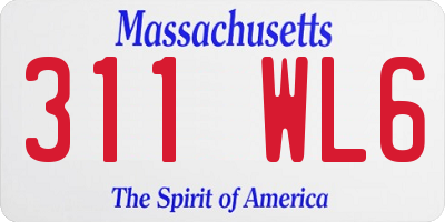 MA license plate 311WL6