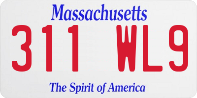 MA license plate 311WL9