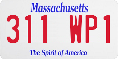 MA license plate 311WP1