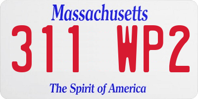 MA license plate 311WP2