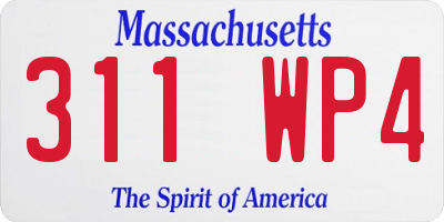 MA license plate 311WP4