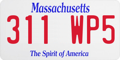 MA license plate 311WP5