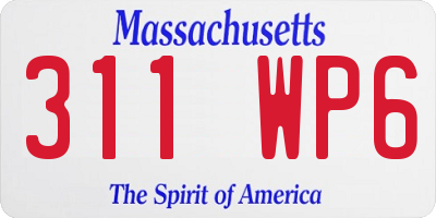 MA license plate 311WP6