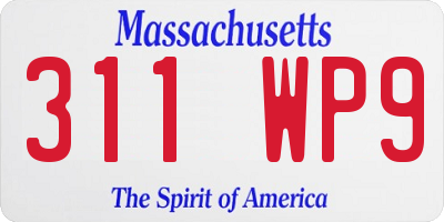 MA license plate 311WP9
