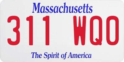 MA license plate 311WQ0