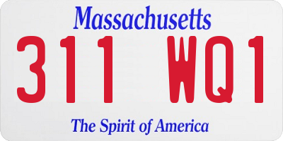 MA license plate 311WQ1