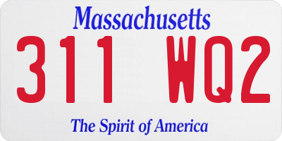 MA license plate 311WQ2