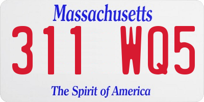 MA license plate 311WQ5