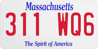 MA license plate 311WQ6