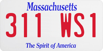 MA license plate 311WS1
