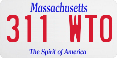 MA license plate 311WT0