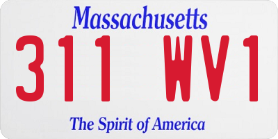 MA license plate 311WV1