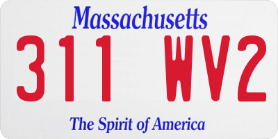 MA license plate 311WV2