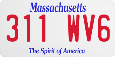 MA license plate 311WV6