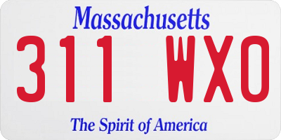 MA license plate 311WX0