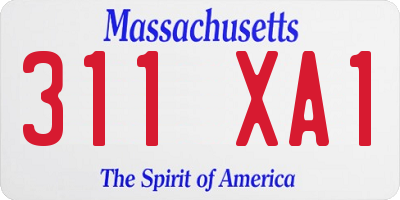 MA license plate 311XA1