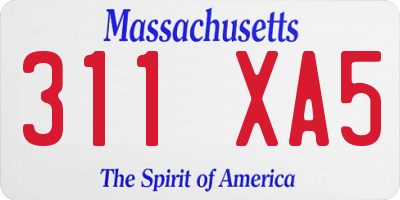 MA license plate 311XA5