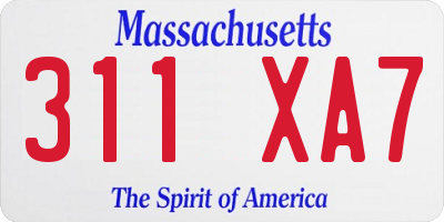MA license plate 311XA7
