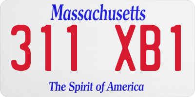 MA license plate 311XB1