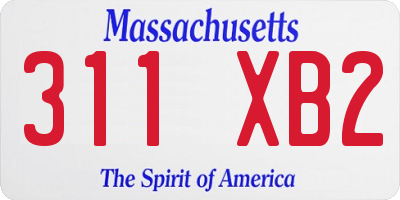 MA license plate 311XB2