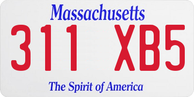 MA license plate 311XB5