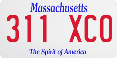 MA license plate 311XC0