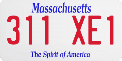 MA license plate 311XE1