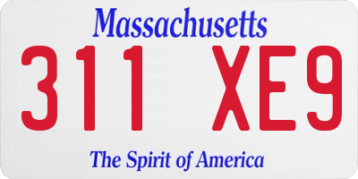 MA license plate 311XE9
