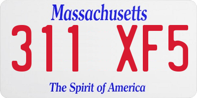 MA license plate 311XF5