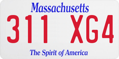 MA license plate 311XG4