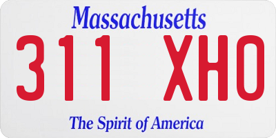 MA license plate 311XH0