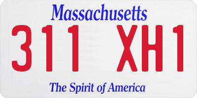 MA license plate 311XH1