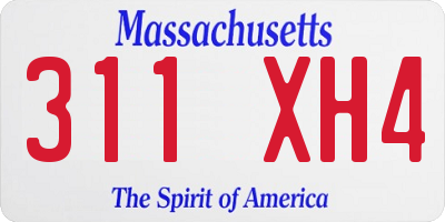 MA license plate 311XH4