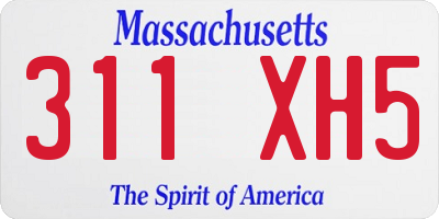 MA license plate 311XH5