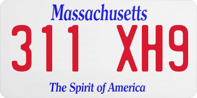 MA license plate 311XH9