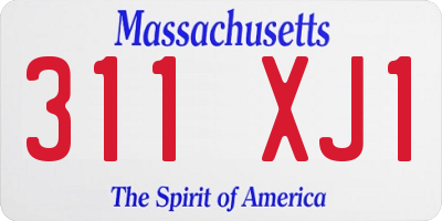 MA license plate 311XJ1