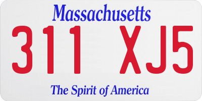 MA license plate 311XJ5