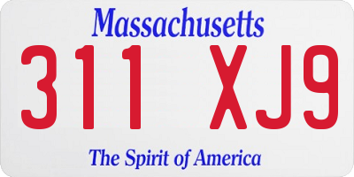 MA license plate 311XJ9