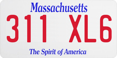 MA license plate 311XL6