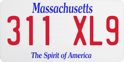 MA license plate 311XL9