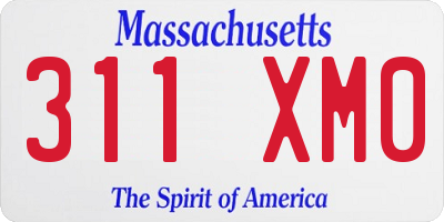 MA license plate 311XM0