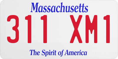 MA license plate 311XM1