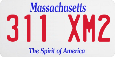 MA license plate 311XM2