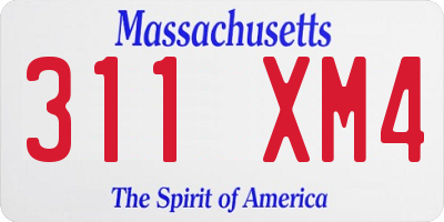 MA license plate 311XM4