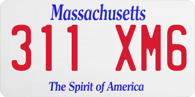 MA license plate 311XM6