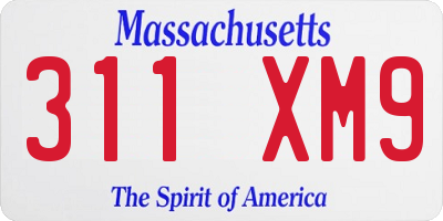 MA license plate 311XM9