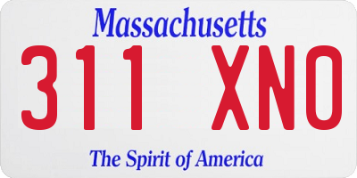 MA license plate 311XN0